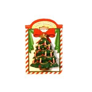 Happy Holidays Jewelry Brooch Christmas Tree Shaped Ceramic 1 x 2 Inches